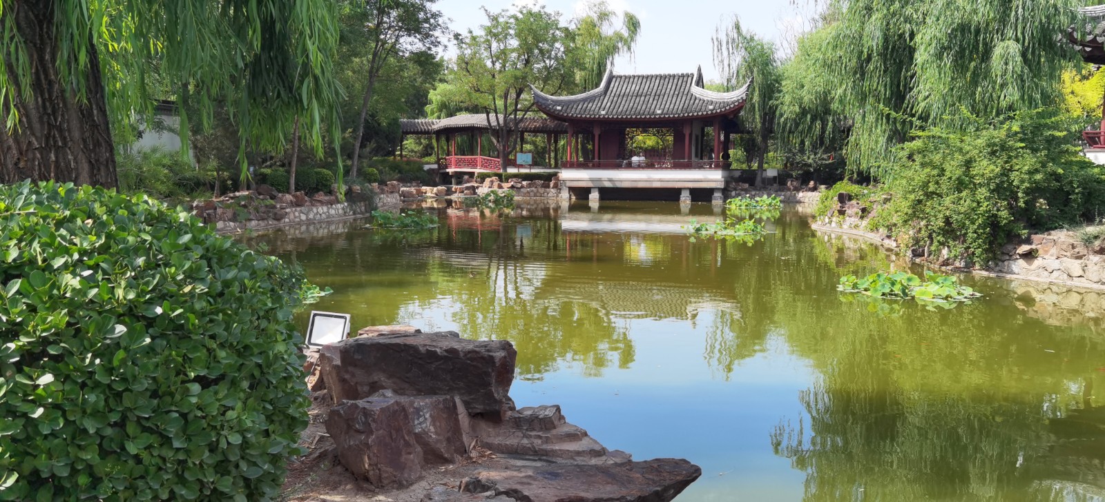 津滨海讯（记者 戈荣喜 摄影报道）6月15日，持续雷阵雨过后，滨海新区迎来晴好天气，处处风光绮丽，滨海新区核心区的河滨公园在蓝天白云映衬下更为秀美。